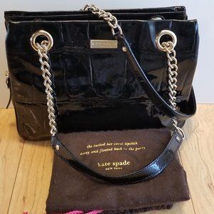 Kate Spade Black Patent Leather Shoulder Bay